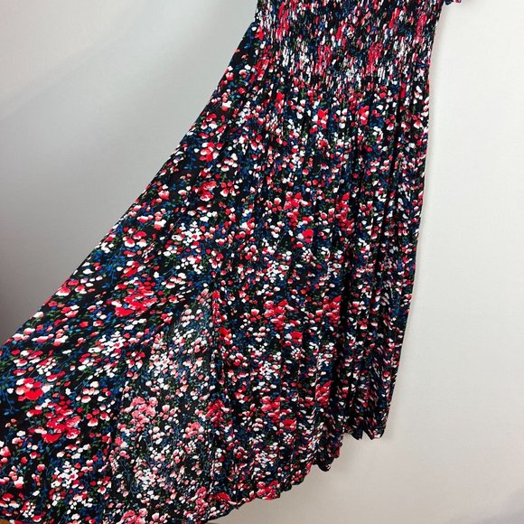 Lulu's Maxi Dress XL Black Floral Off the Shoulder Maxi Side Slits Romantic New - Picture 6 of 15